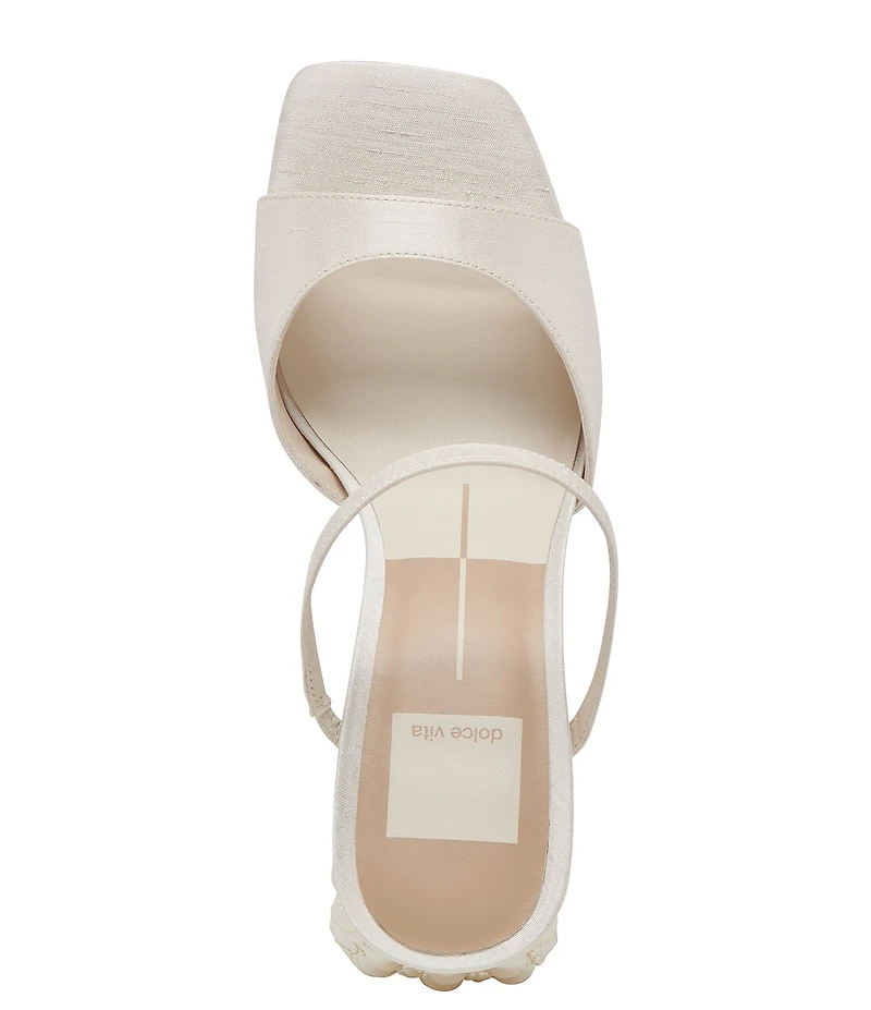 Dolce Vita Jemmy Pearl Embellished Heel Dress Slide Sandals