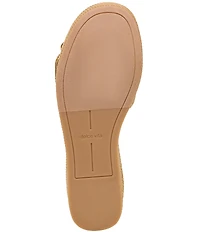 Dolce Vita Jilian Raffia Oversized Buckle Platform Wedge Sandals