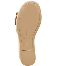 Dolce Vita Jilian Raffia Oversized Buckle Platform Wedge Sandals