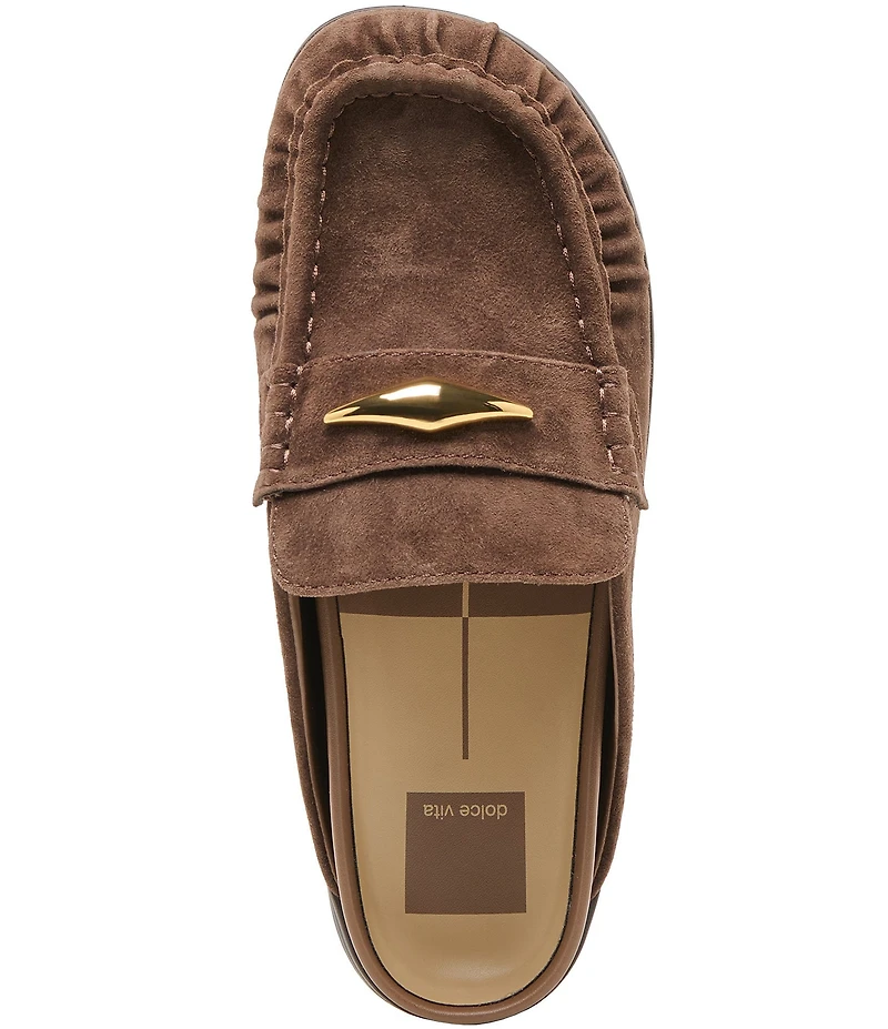 Dolce Vita Jodero Suede Metallic Hardware Mule Loafers