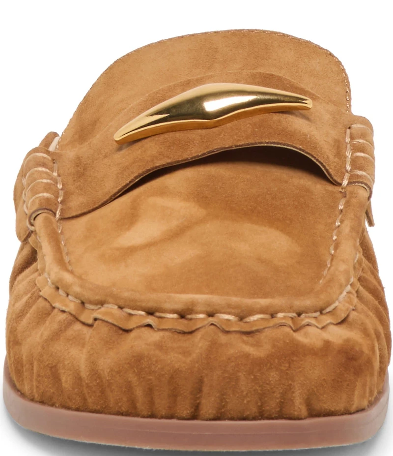 Dolce Vita Jodero Suede Metallic Hardware Mule Loafers