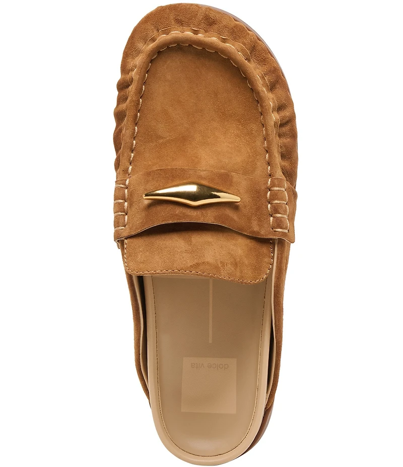 Dolce Vita Jodero Suede Metallic Hardware Mule Loafers