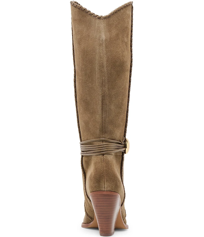 Dolce Vita Jody Suede Whipstitch Ornamented Anklet Tall Boots