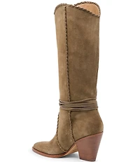 Dolce Vita Jody Suede Whipstitch Ornamented Anklet Tall Boots