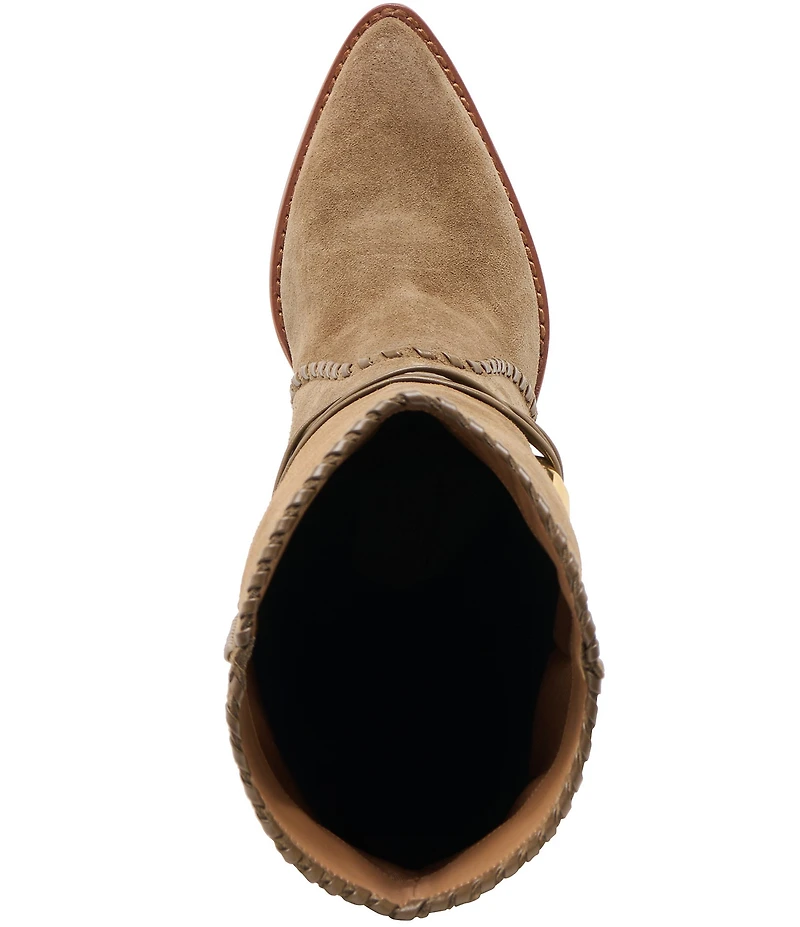 Dolce Vita Jody Suede Whipstitch Ornamented Anklet Tall Boots