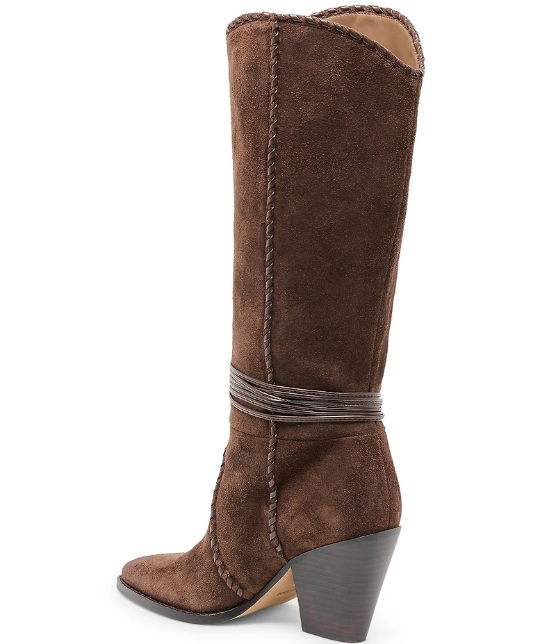 Dolce Vita Jody Suede Whipstitch Ornamented Anklet Tall Boots