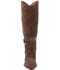 Dolce Vita Jody Suede Whipstitch Ornamented Anklet Tall Boots