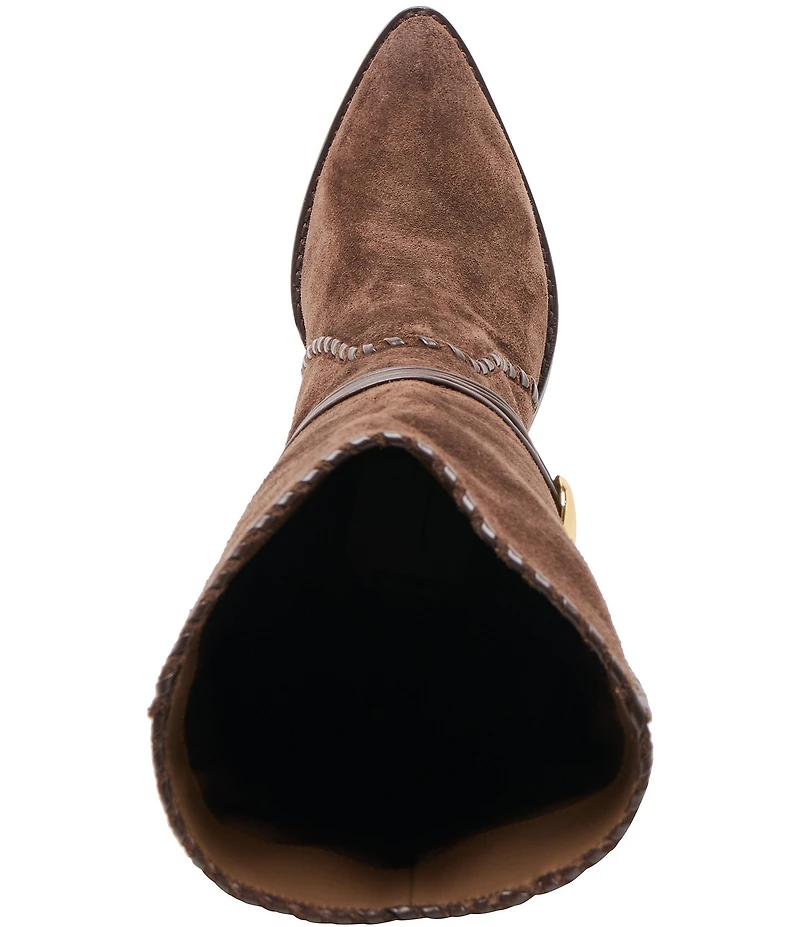 Dolce Vita Jody Suede Whipstitch Ornamented Anklet Tall Boots