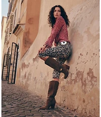 Dolce Vita Jody Suede Whipstitch Ornamented Anklet Tall Boots