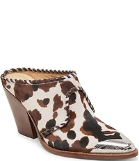 Dolce Vita Jolyn Cow Print Calf Hair Western Mule Shootie Mules