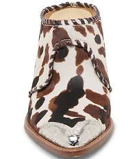 Dolce Vita Jolyn Cow Print Calf Hair Western Mule Shootie Mules
