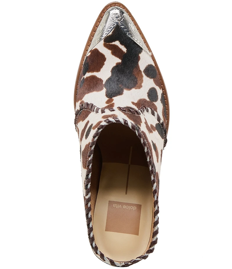 Dolce Vita Jolyn Cow Print Calf Hair Western Mule Shootie Mules