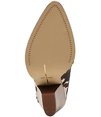 Dolce Vita Jolyn Cow Print Calf Hair Western Mule Shootie Mules