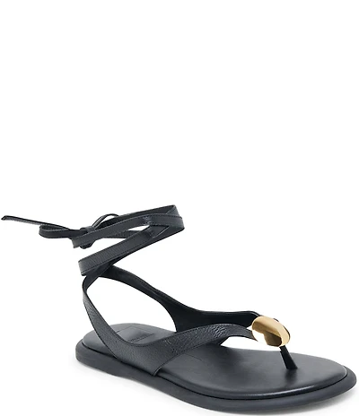 Dolce Vita Judy Leather Ornament Ankle Wrap Sandals