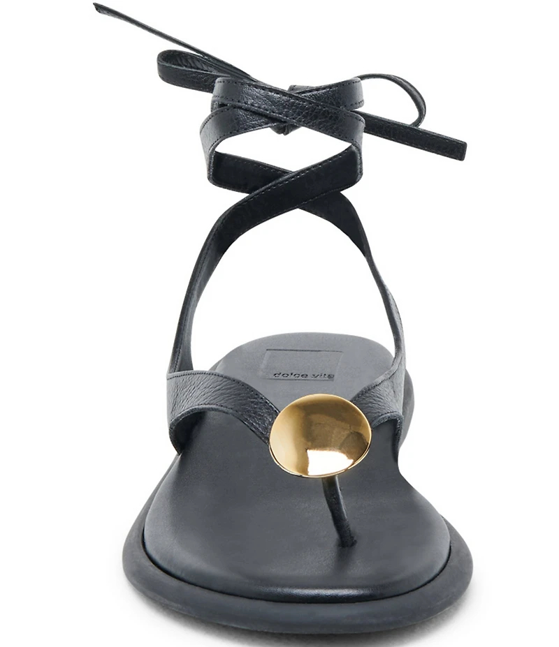 Dolce Vita Judy Leather Ornament Ankle Wrap Sandals