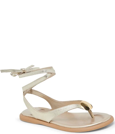 Dolce Vita Judy Leather Ornament Ankle Wrap Sandals