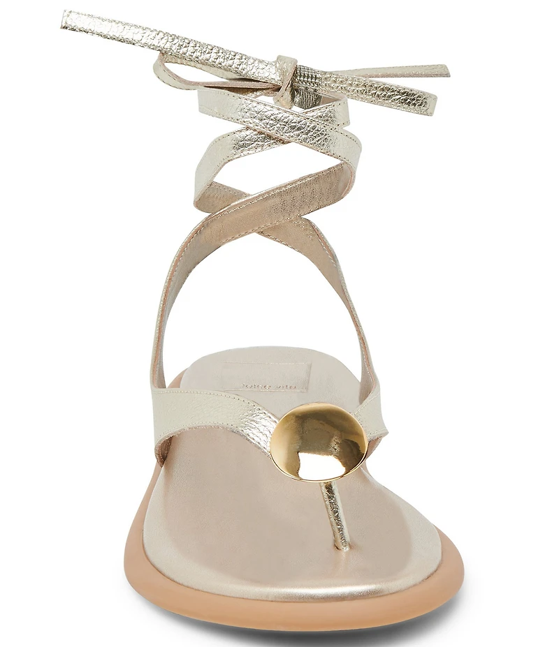 Dolce Vita Judy Leather Ornament Ankle Wrap Sandals