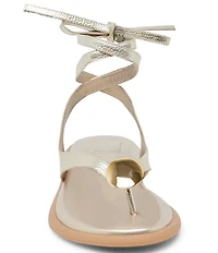 Dolce Vita Judy Leather Ornament Ankle Wrap Sandals