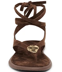 Dolce Vita Judy Leather Ornament Ankle Wrap Sandals