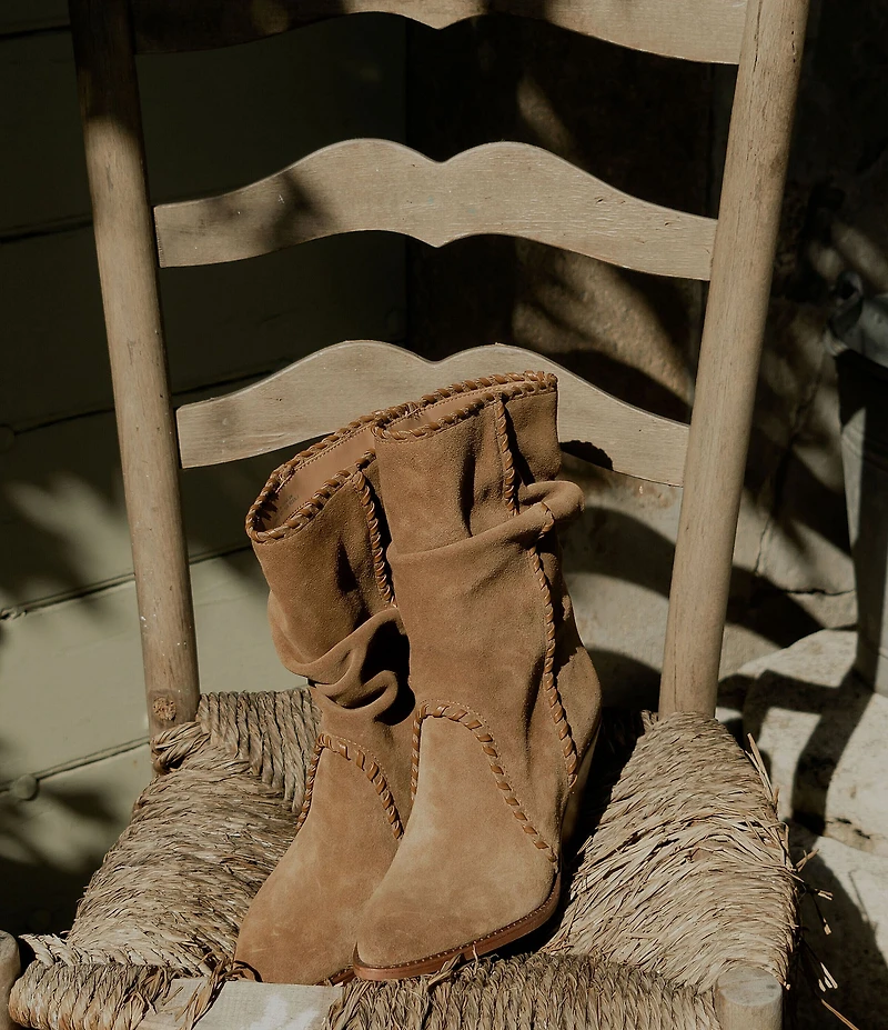 Dolce Vita Julith Suede Whipstitch Slouch Boots