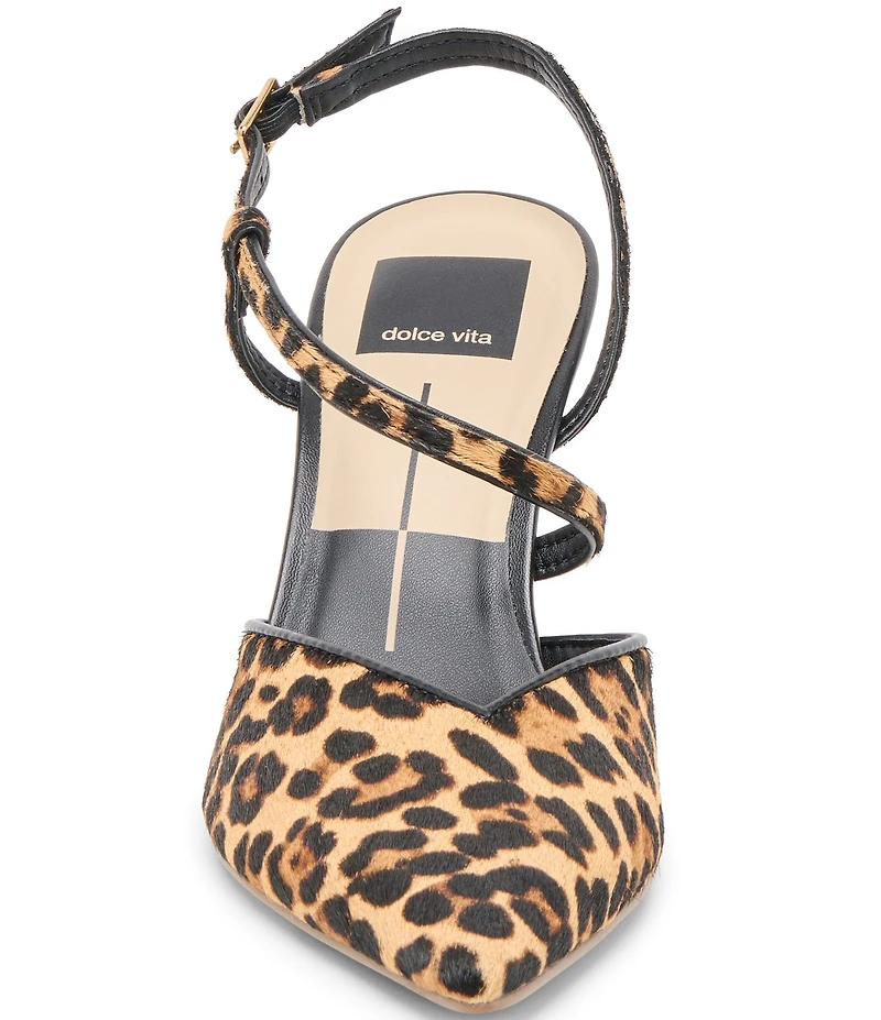 Dolce Vita Kamra Leopard Calf Hair Slingback Pumps