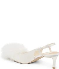 Dolce Vita Kamy Satin Feather Pom Ornamented Slingback Pumps
