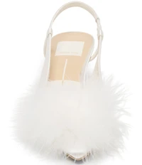Dolce Vita Kamy Satin Feather Pom Ornamented Slingback Pumps