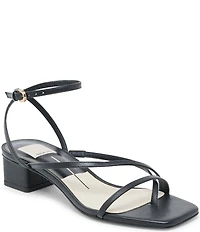 Dolce Vita Karlos Leather Strappy Ankle Strap Block Heel Sandals