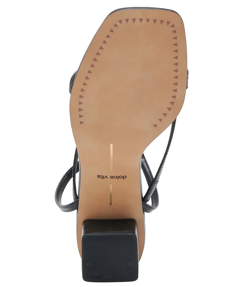 Dolce Vita Karlos Leather Strappy Ankle Strap Block Heel Sandals