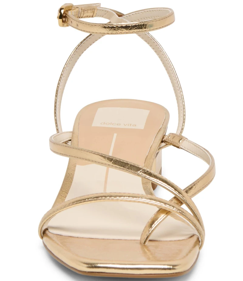 Dolce Vita Karlos Leather Strappy Ankle Strap Block Heel Sandals