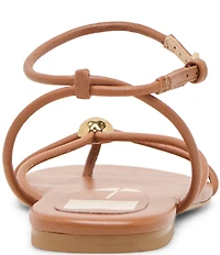 Dolce Vita Kenley Leather Strappy Metallic Hardware Ankle Strap Sandals