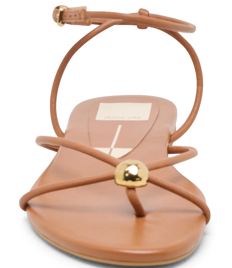 Dolce Vita Kenley Leather Strappy Metallic Hardware Ankle Strap Sandals