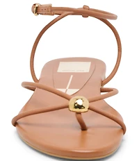 Dolce Vita Kenley Leather Strappy Metallic Hardware Ankle Strap Sandals