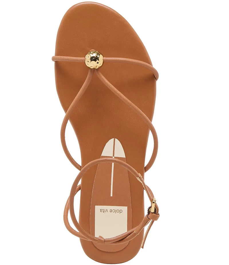 Dolce Vita Kenley Leather Strappy Metallic Hardware Ankle Strap Sandals