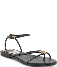 Dolce Vita Kenley Leather Strappy Metallic Hardware Ankle Strap Sandals