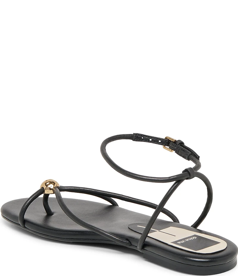 Dolce Vita Kenley Leather Strappy Metallic Hardware Ankle Strap Sandals