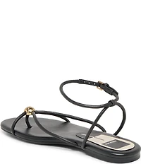 Dolce Vita Kenley Leather Strappy Metallic Hardware Ankle Strap Sandals