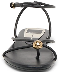 Dolce Vita Kenley Leather Strappy Metallic Hardware Ankle Strap Sandals