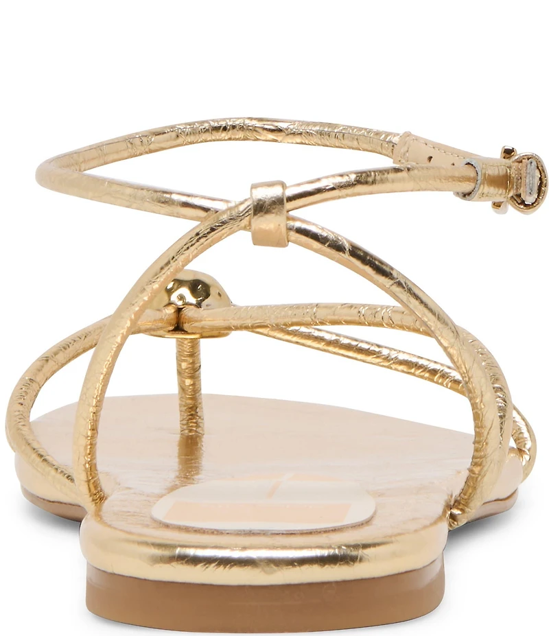 Dolce Vita Kenley Leather Strappy Metallic Hardware Ankle Strap Sandals