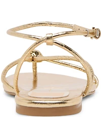 Dolce Vita Kenley Leather Strappy Metallic Hardware Ankle Strap Sandals