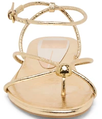 Dolce Vita Kenley Leather Strappy Metallic Hardware Ankle Strap Sandals