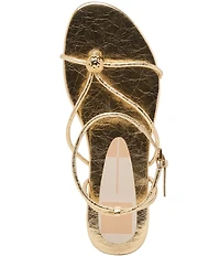 Dolce Vita Kenley Leather Strappy Metallic Hardware Ankle Strap Sandals