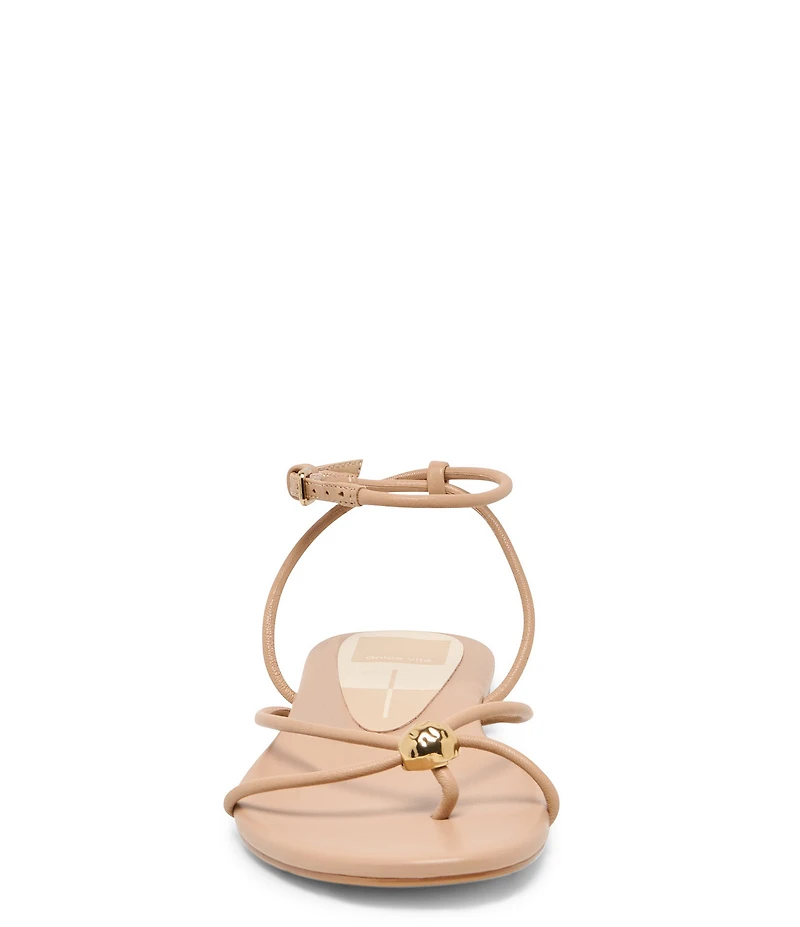 Dolce Vita Kenley Leather Strappy Metallic Hardware Ankle Strap Sandals