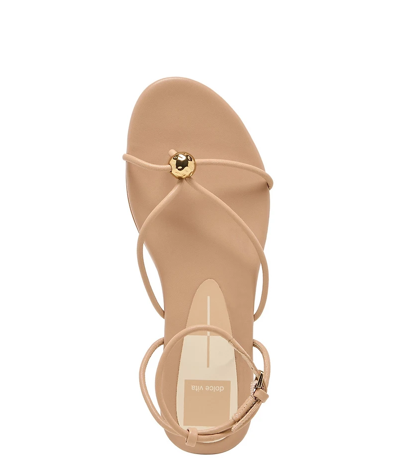 Dolce Vita Kenley Leather Strappy Metallic Hardware Ankle Strap Sandals