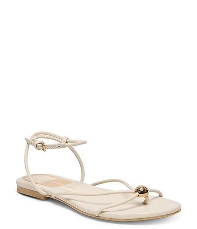 Dolce Vita Kenley Leather Strappy Metallic Hardware Ankle Strap Sandals