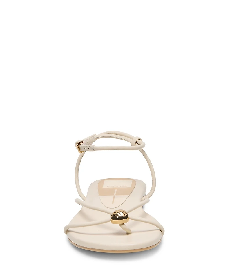 Dolce Vita Kenley Leather Strappy Metallic Hardware Ankle Strap Sandals