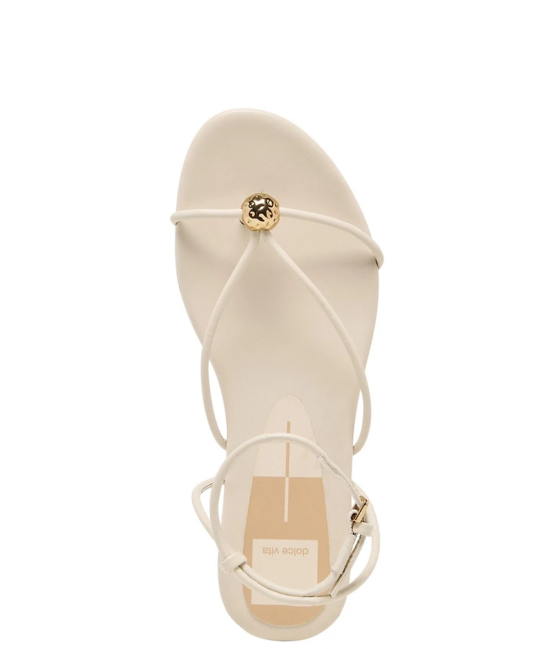 Dolce Vita Kenley Leather Strappy Metallic Hardware Ankle Strap Sandals