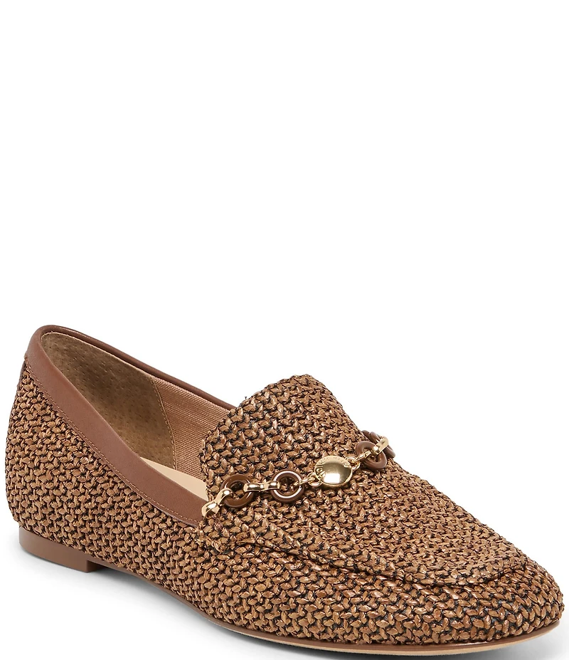 Dolce Vita Kiala Raffia Chain Hardware Detail Loafers