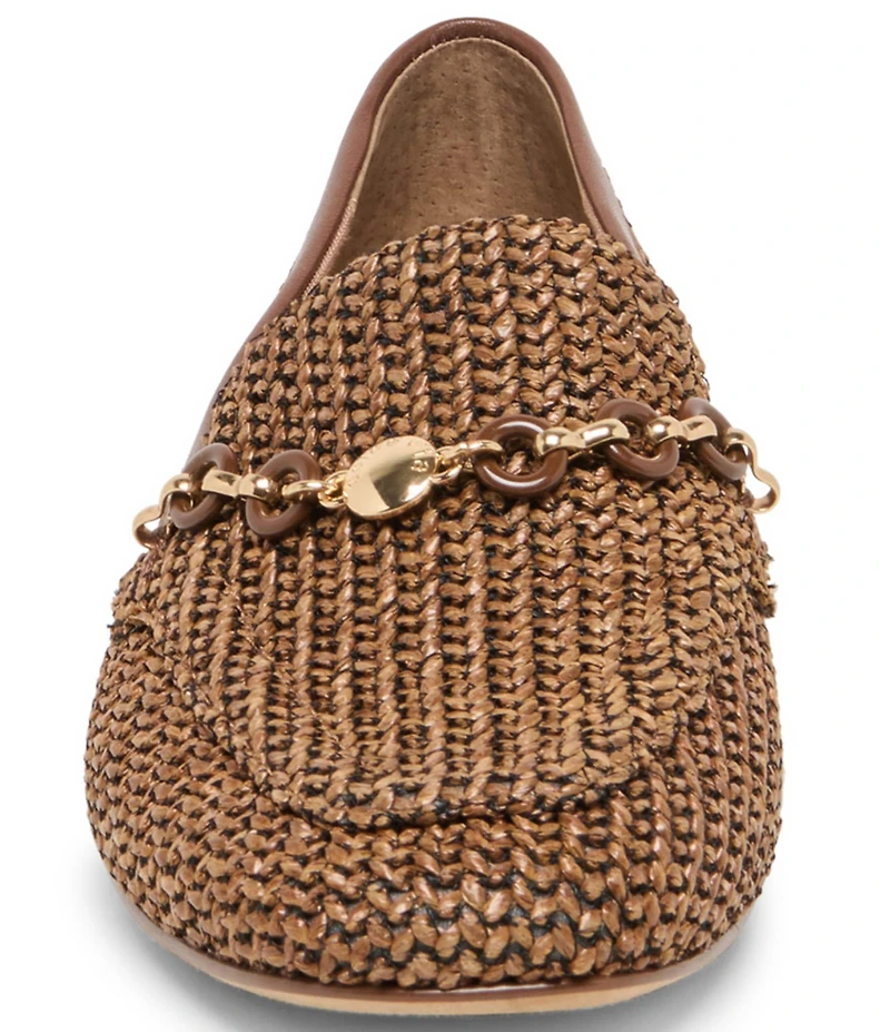 Dolce Vita Kiala Raffia Chain Hardware Detail Loafers