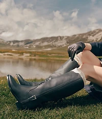 Dolce Vita Kilian H2O Waterproof Leather Buckle Hardware Tall Riding Boots